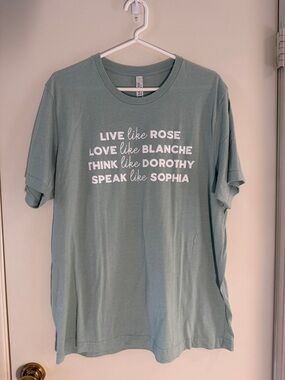 Golden Girls Graphic Tee - Sage Green with White Text